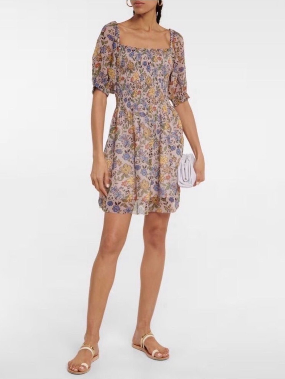 Velvet by Graham & Spencer Estelle Floral Crêpe Minidress Large